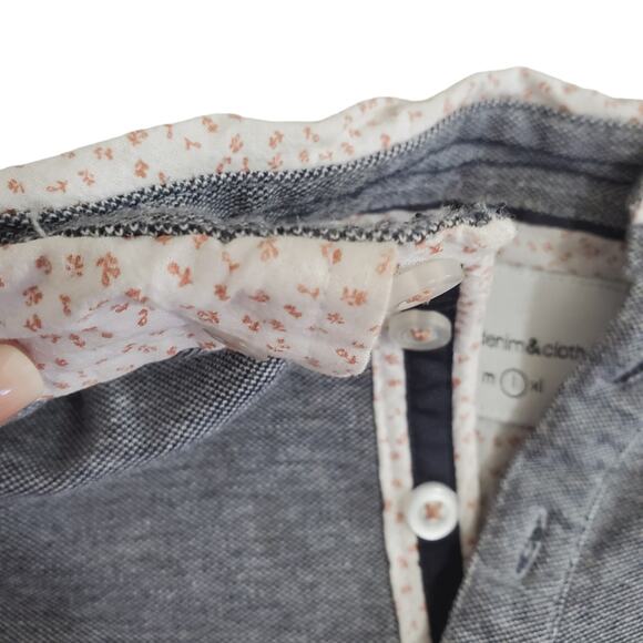 Paper Denim & Cloth | Colorblock Henley Polo Short Sleeve Button Front Shirt - Picture 6 of 11